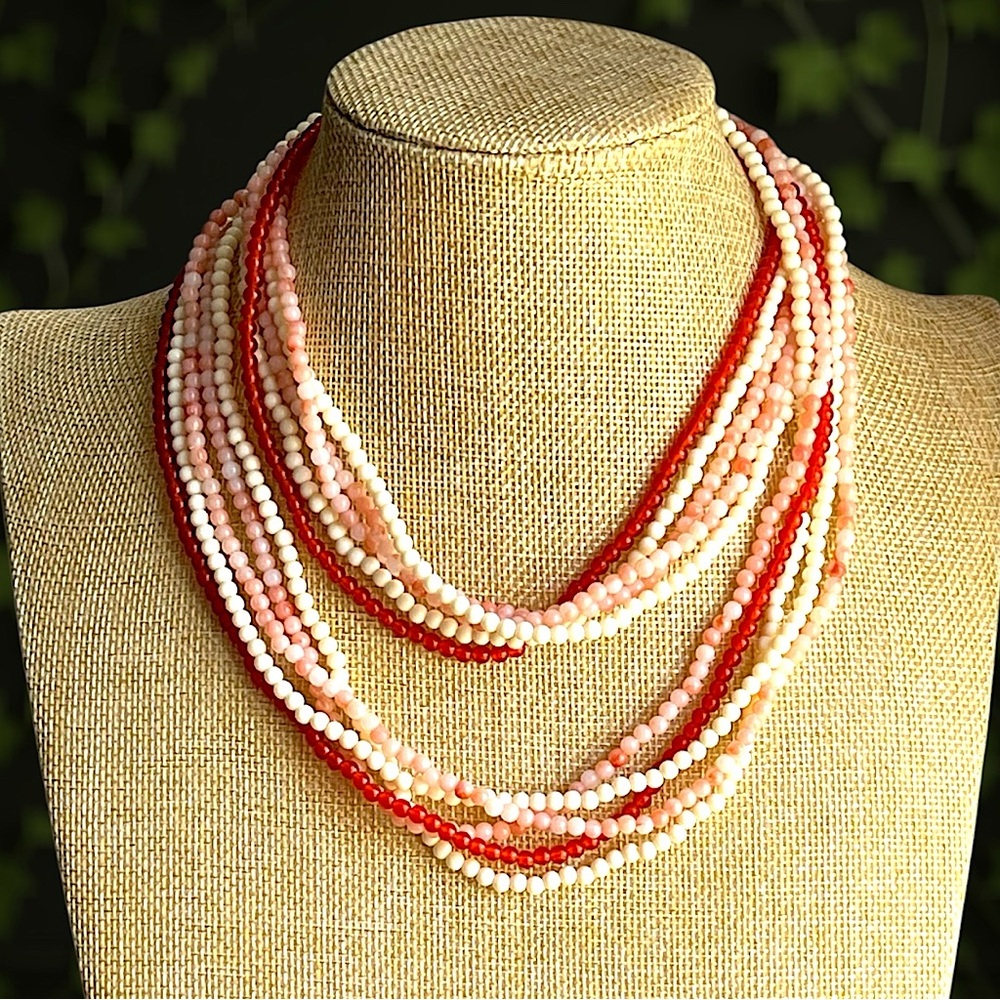 Vintage 5-Multi-Strand Beaded Necklace Set